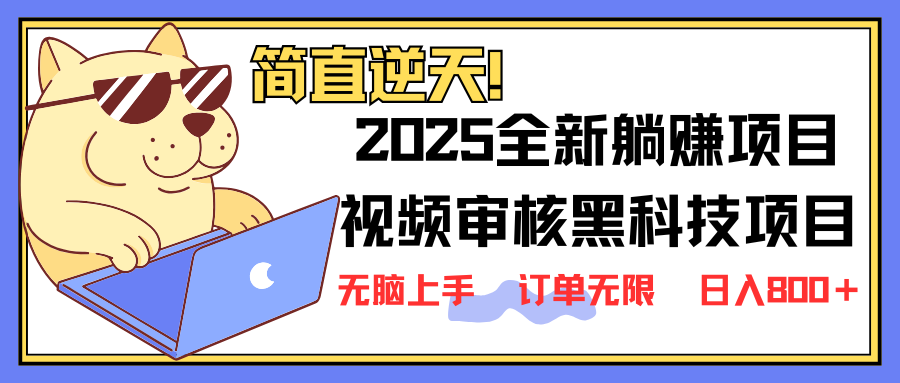 (14141期)2025 全新视频审核黑科技项目登场,新手小白无脑上手5秒闭眼出单,订单...-D先生轻创
