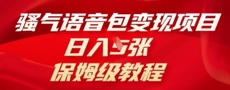 骚气语音包变现项目，日入5张，保姆级教程-D先生轻创