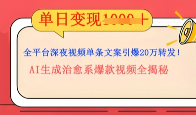 全平台深夜文案新风口:DeepSeek生成百万播放量金句,治愈系内容涨粉速度快4倍-D先生轻创