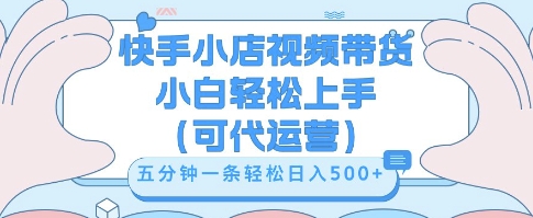 快手视频带货挣佣金，从开通到发布挂链接，小白轻松学会，5分钟搬运一条，轻轻松松日入5张【揭秘】-D先生轻创