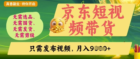 京东短视频带货，开启零门槛躺Z新时代【揭秘】-D先生轻创