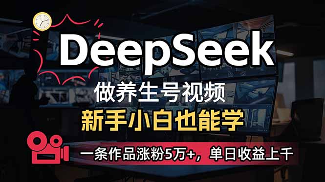 (14199期)小白用DeepSeek做养生号,一条作品涨粉5万+,单日收益上千-D先生轻创